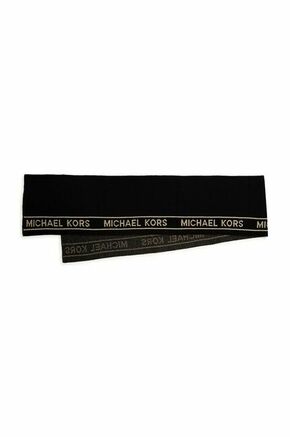 Otroški šal Michael Kors črna barva - črna. Otroški Šal iz kolekcije Michael Kors. Model izdelan iz pletenine s potiskom.