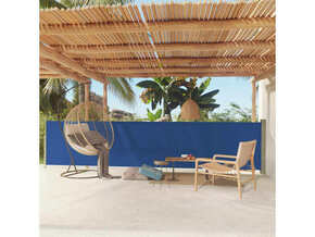VIDAXL Zložljiva stranska tenda za teraso 117x600 cm modra