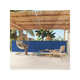 VIDAXL Zložljiva stranska tenda za teraso 117x600 cm modra