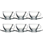 Pasabahce Set skodelica za čaj s podstavkom Penguen 215ml / 6 kos / steklo