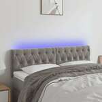 vidaXL LED posteljno vzglavje svetlo sivo 160x7x78/88 cm žamet