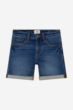Otroške kratke hlače iz jeansa Timberland Bermuda Shorts - modra. Otroške kratke hlače iz kolekcije Timberland. Model izdelan iz jeansa. Material z optimalno elastičnostjo zagotavlja popolno svobodo gibanja.