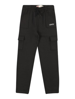 Otroške hlače Levi's črna barva - črna. Otroški cargo hlače iz kolekcije Levi's. Model izdelan iz enobarvne pletenine.