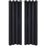 vidaXL 2 kosa črnih zaves z obročki 135 x 245 cm