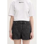 Karl Lagerfeld Jeans kratke hlače ženske bombažne črna B2W10068