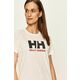 Helly Hansen bombažna majica - bela. T-shirt iz zbirke Helly Hansen. Model narejen iz tanka, rahlo elastična tkanina.