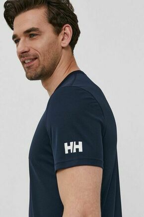 Helly Hansen t-shirt - mornarsko modra. T-shirt iz kolekcije Helly Hansen. Model izdelan iz enobarvne pletenine.