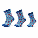 Set 3 parov unisex visokih nogavic Rainbow Socks Xmas Balls Modra