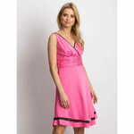 Factoryprice Ženska obleka z V-izrezom in mrežastim robom LYDSEA roza NU-SK-850.08_268548 36