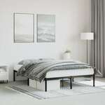 vidaXL Kovinski posteljni okvir črn 140x200 cm