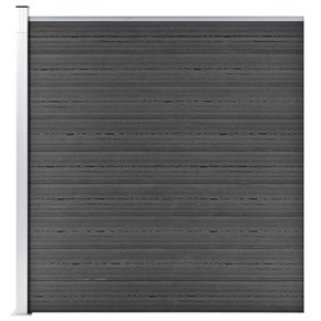VidaXL Ograjni panel WPC 175x186 cm črn
