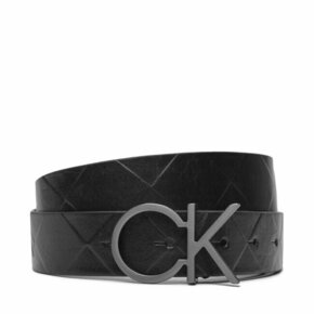 Ženski pas Calvin Klein Re-Lock Quilt Ck Logo Belt 30Mm K60K611102 Ck Black BEH