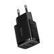 BASEUS Baseus Kompaktni omrežni polnilec 2x USB 10,5 W črn (CCXJ010201)
