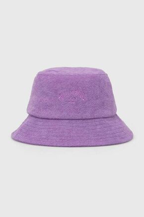 Bombažni klobuk Billabong vijolična barva - vijolična. Klobuk iz kolekcije Billabong. Model z ozkim robom