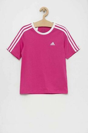 Otroška bombažna kratka majica adidas G 3S BF roza barva - roza. Otroška kratka majica iz kolekcije adidas. Model izdelan iz pletenine z nalepko.