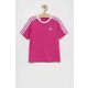 Otroška bombažna kratka majica adidas G 3S BF roza barva - roza. Otroška kratka majica iz kolekcije adidas. Model izdelan iz pletenine z nalepko.