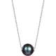 JwL Luxury Pearls Ženska ogrlica iz pravega črnega tahitskega bisera JL0582 (veriga, obesek) srebro 925/1000