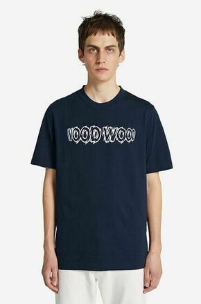 Bombažna kratka majica Wood Wood Bobby Shatter Logo T-shirt mornarsko modra barva - mornarsko modra. Kratka majica iz kolekcije Wood Wood