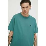 Bombažna kratka majica Abercrombie &amp; Fitch moški, zelena barva - zelena. Kratka majica iz kolekcije Abercrombie &amp; Fitch, izdelana iz debele, elastične pletenine. Model iz izjemno udobne bombažne tkanine.
