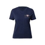 T-shirt Gant ženski, - mornarsko modra. T-shirt iz kolekcije Gant. Model izdelan iz tanke, elastične pletenine.