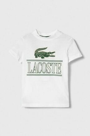 Otroška bombažna kratka majica Lacoste bela barva - bela. Otroške lahkotna kratka majica iz kolekcije Lacoste