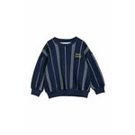 Otroški bombažen pulover Mini Rodini mornarsko modra barva - mornarsko modra. Otroški pulover iz kolekcije Mini Rodini, izdelan iz vzorčaste pletenine. Model iz izjemno udobne bombažne tkanine.