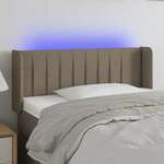 Greatstore LED posteljno vzglavje taupe 93x16x78/88 cm blago