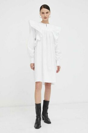 Bombažna obleka 2NDDAY bela barva - bela. Obleka iz kolekcije 2NDDAY. Model izdelan iz enobarvne tkanine. Model iz izjemno udobne bombažne tkanine.
