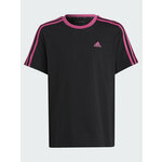 adidas Majica Essentials 3-Stripes Cotton Loose Fit Boyfriend T-Shirt IC3640 Črna Loose Fit
