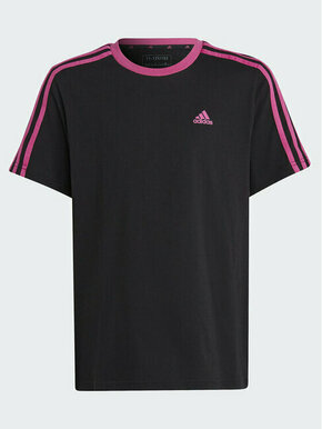 Adidas Majica Essentials 3-Stripes Cotton Loose Fit Boyfriend T-Shirt IC3640 Črna Loose Fit