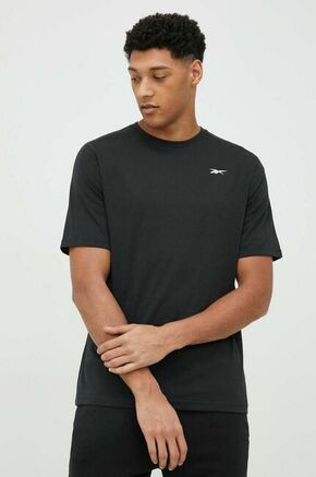 Kratka majica za vadbo Reebok črna barva - črna. Kratka majica za vadbo iz kolekcije Reebok. Model izdelan iz materiala