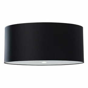 Črna stropna svetilka s tekstilnim senčnikom ø 60 cm Volta – Nice Lamps