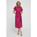 Obleka Lauren Ralph Lauren roza barva - roza. Casual obleka iz kolekcije Lauren Ralph Lauren. Model izdelan iz vzorčaste tkanine. Material z visoko vsebnostjo viskoze je udoben, prijeten na otip in idealen za toplejše letne čase.