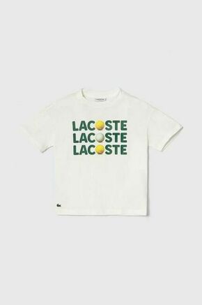 Otroška bombažna kratka majica Lacoste bela barva - bela. Otroške lahkotna kratka majica iz kolekcije Lacoste