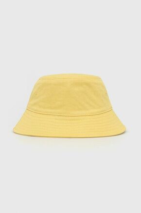 Bombažni klobuk Levi's rumena barva - rumena. Klobuk iz kolekcije Levi's. Model z ozkim robom