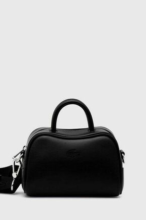 Torbica Lacoste črna barva - črna. Majhna torbica iz kolekcije Lacoste. Model na zapenjanje