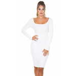 Amiatex Ženska obleka 82860, bela, UNIVERZáLNí