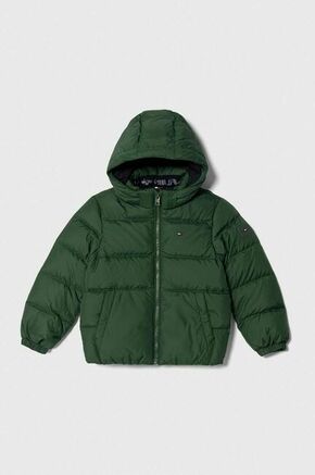 Otroška puhovka Tommy Hilfiger zelena barva - zelena. Otroški jakna iz kolekcije Tommy Hilfiger. Podložen model
