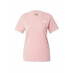 Kratka majica The North Face ženski, roza barva - roza. Kratka majica iz kolekcije The North Face, izdelana iz pletenine s potiskom. Model iz izjemno udobne tkanine z visoko vsebnostjo bombaža.