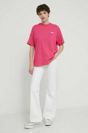 Bombažna kratka majica Dickies roza barva - roza. Kratka majica iz kolekcije Dickies. Model izdelan iz tanke