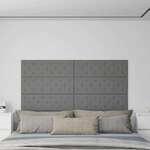 Vidaxl Stenski paneli 12 kosov sivi 90x30 cm umetno usnje 3,24 m²