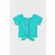 Otroška kratka majica Mayoral zelena barva - turkizna. Otroške kratka majica iz kolekcije Mayoral. Model izdelan iz tanke, rahlo elastične pletenine.