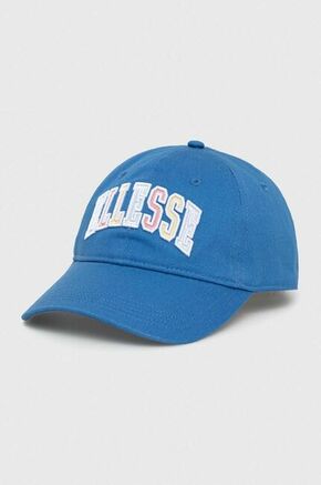 Bombažna bejzbolska kapa Ellesse - modra. Kapa s šiltom vrste baseball iz kolekcije Ellesse. Model izdelan iz materiala z nalepko.