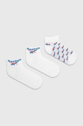 Nogavice Reebok Classic 3-pack bela barva - bela. Kratke nogavice iz kolekcije Reebok Classic. Model izdelan iz elastičnega