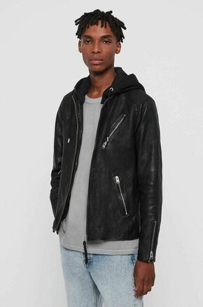 AllSaints usnjena jakna Harwood Jacket - črna. Jakna iz kolekcije AllSaints. Nepodloženi model izdelan iz naravnega usnja.