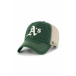 Kapa s šiltom 47brand MLB Oakland Athletics zelena barva - zelena. Kapa s šiltom vrste baseball iz kolekcije 47brand. Model izdelan iz materiala z okrasnimi vstavki.