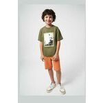 Otroške kratke hlače Mayoral oranžna barva - oranžna. Kratke hlače iz kolekcije Mayoral, izdelane iz enobarvnega materiala. Model iz izjemno udobne tkanine z visoko vsebnostjo bombaža.