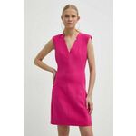 Obleka Morgan RWITE roza barva, RWITE - roza. Obleka iz kolekcije Morgan. Model izdelan iz enobarvnega materiala. Zaradi vsebnosti poliestra je tkanina bolj odporna na gubanje.