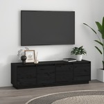 vidaXL TV omarica črna 156x37x45 cm trdna borovina