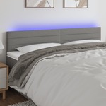 vidaXL LED posteljno vzglavje temno sivo 160x5x78/88 cm blago